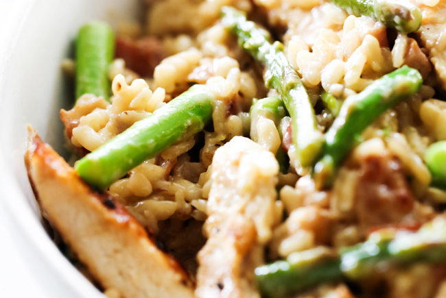 Asparagus Chicken Pancetta Risotto